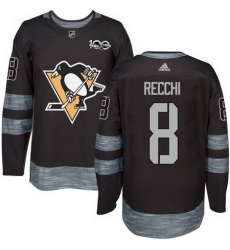 Penguins #8 Mark Recchi Black 1917 2017 100th Anniversary Stitched NHL Jersey