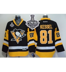 Penguins #81 Phil Kessel Black Alternate 2017 Stanley Cup Final Patch Stitched NHL Jersey