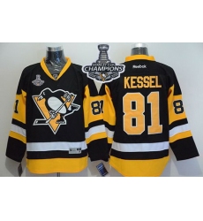 Penguins #81 Phil Kessel Black Alternate 2017 Stanley Cup Finals Champions Stitched NHL Jersey