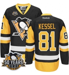 Penguins #81 Phil Kessel Black Alternate 50th Anniversary Stitched NHL Jersey