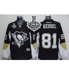 Penguins #81 Phil Kessel Black Home 2017 Stanley Cup Final Patch Stitched NHL Jersey