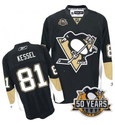 Penguins #81 Phil Kessel Black Home 50th Anniversary Stitched NHL Jersey