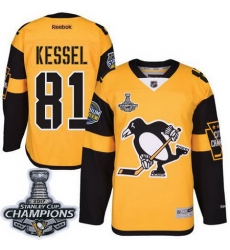 Penguins #81 Phil Kessel Gold 2017 Stadium Series Stanley Cup Finals Champions Stitched NHL Jersey