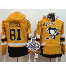 Penguins #81 Phil Kessel Gold Sawyer Hooded Sweatshirt 2017 Stadium Series Stanley Cup Final Patch Stitched NHL Jersey