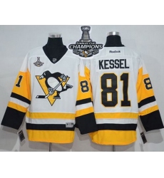 Penguins #81 Phil Kessel White New Away 2017 Stanley Cup Finals Champions Stitched NHL Jersey