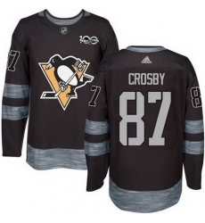 Penguins #87 Sidney Crosby Black 1917 2017 100th Anniversary Stitched NHL Jersey