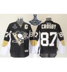 Penguins #87 Sidney Crosby Black 2017 Stanley Cup Finals Champions Stitched NHL Jersey