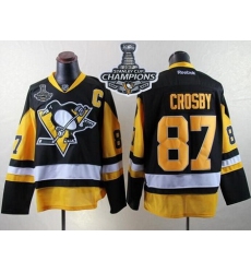 Penguins #87 Sidney Crosby Black Alternate 2017 Stanley Cup Finals Champions Stitched NHL Jersey