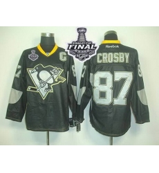 Penguins #87 Sidney Crosby Black Ice 2017 Stanley Cup Final Patch Stitched NHL Jersey