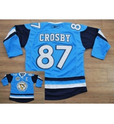 Penguins #87 Sidney Crosby Stitched Baby Blue 2011 Winter Classic Vintage NHL Jersey