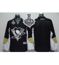 Penguins Blank Black 2017 Stanley Cup Final Patch Stitched NHL Jersey