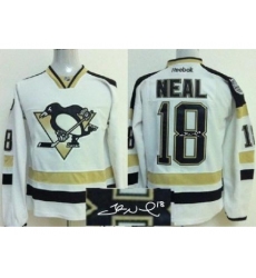 Pittsburgh Penguins 18 James Neal White 2014 Stadium Series Signed Jerseys