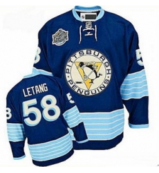 Pittsburgh Penguins 58 Kris Letang 2011 Winter Classic blue Jersey