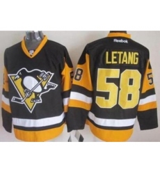 Pittsburgh Penguins #58 Kris Letang Black Alternate Stitched NHL Jersey