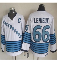 Pittsburgh Penguins #66 Mario Lemieux White-Light Blue CCM Throwback Stitched NHL jersey
