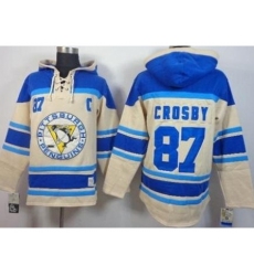 Pittsburgh Penguins #87 Sidney Crosby Cream Stitched NHL Sawyer Hooded Sweatshirt