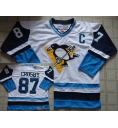 Pittsburgh Penguins 87 Sidney Crosby White CCM Throwback NHL Jerseys