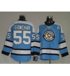 RBK Pittsburgh Penguins #55 Gonchar BLue STANLEY CUP Jersey