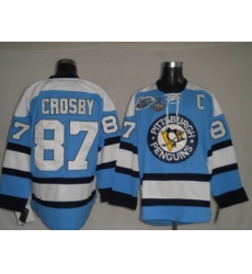 RBK Pittsburgh Penguins #87 Sidney Crosby Blue STANLEY CUP Jersey