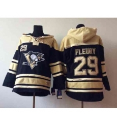 nhl jerseys pittsburgh penguins #29 fleury cream-black[pullover hooded sweatshirt]