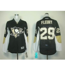 Women Pittsburgh Penguins 29# M. Fleury black jerseys