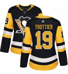 Womens Adidas Pittsburgh Penguins 19 Bryan Trottier Authentic Black Home NHL Jersey 