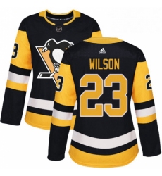 Womens Adidas Pittsburgh Penguins 23 Scott Wilson Authentic Black Home NHL Jersey 