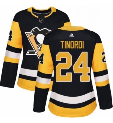 Womens Adidas Pittsburgh Penguins 24 Jarred Tinordi Authentic Black Home NHL Jersey 