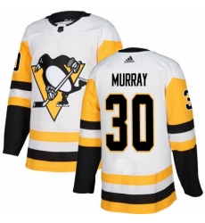 Womens Adidas Pittsburgh Penguins 30 Matt Murray Authentic White Away NHL Jersey 