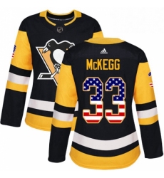 Womens Adidas Pittsburgh Penguins 33 Greg McKegg Authentic Black USA Flag Fashion NHL Jersey 