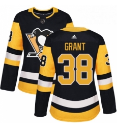 Womens Adidas Pittsburgh Penguins 38 Derek Grant Authentic Black Home NHL Jersey 