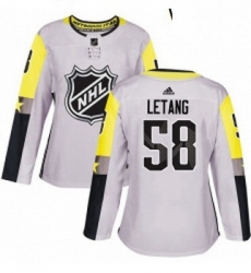 Womens Adidas Pittsburgh Penguins 58 Kris Letang Authentic Gray 2018 All Star Metro Division NHL Jersey 