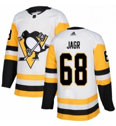Womens Adidas Pittsburgh Penguins 68 Jaromir Jagr Authentic White Away NHL Jersey 
