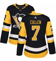 Womens Adidas Pittsburgh Penguins 7 Matt Cullen Authentic Black Home NHL Jersey 