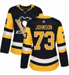 Womens Adidas Pittsburgh Penguins 73 Jack Johnson Authentic Black Home NHL Jersey 