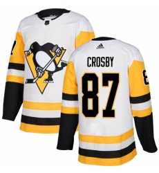 Womens Adidas Pittsburgh Penguins 87 Sidney Crosby Authentic White Away NHL Jersey 