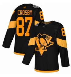 Womens Adidas Pittsburgh Penguins 87 Sidney Crosby Black Authentic 2019 Stadium Series Stitched NHL Jersey 