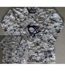 Kids Pittsburgh Penguins Blank White Camo NHL Jerseys