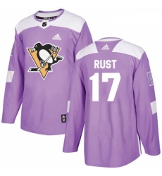 Youth Adidas Pittsburgh Penguins 17 Bryan Rust Authentic Purple Fights Cancer Practice NHL Jersey 