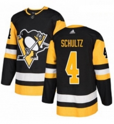 Youth Adidas Pittsburgh Penguins 4 Justin Schultz Authentic Black Home NHL Jersey 