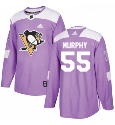 Youth Adidas Pittsburgh Penguins 55 Larry Murphy Authentic Purple Fights Cancer Practice NHL Jersey 