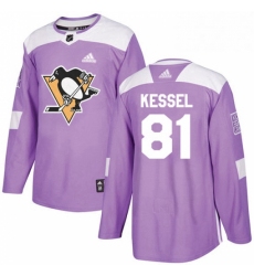 Youth Adidas Pittsburgh Penguins 81 Phil Kessel Authentic Purple Fights Cancer Practice NHL Jersey 