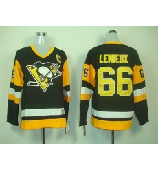 Youth Pittsburgh Penguins 66# MARIO LEMIEUX CCM 1991 Black