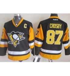 Youth Pittsburgh Penguins #87 Sidney Crosby Black Stitched NHL Jersey II