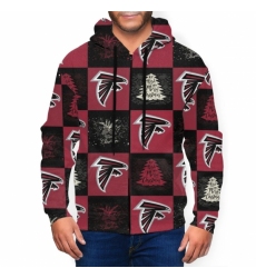 Falcons Team Ugly Christmas Mens Zip Hooded Sweatshirt
