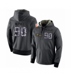 Football Mens Baltimore Ravens 90 Pernell McPhee Stitched Black Anthracite Salute to Service Player Performance Hoodie