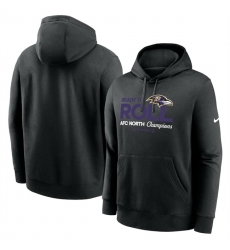 Men Baltimore Ravens Black 2024 AFC North Champions Locker Room Trophy Collection Pullover Hoodie