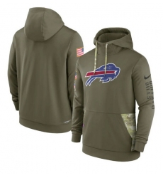 Men Buffalo Bills 2022 Olive Salute To Service Therma Performance Pullover Hoodie