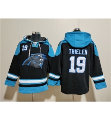 Men Carolina Panthers 19 Adam Thielen Black Ageless Must Have Lace Up Pullover Hoodie