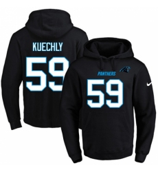 NFL Mens Nike Carolina Panthers 59 Luke Kuechly Black Name Number Pullover Hoodie